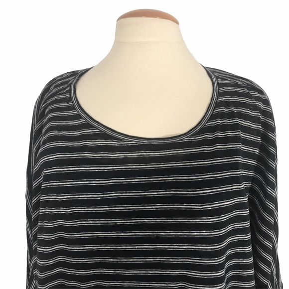 Joie Ashlee Black And White Striped Linen Top M - Picture 3 of 8